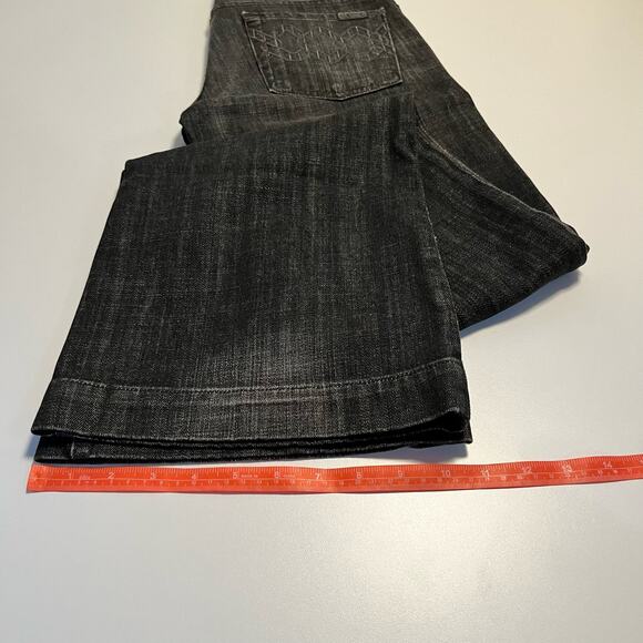7FAM Dojo Jeans Size 28 Black Flare Diamond Rhinestone - Picture 11 of 16